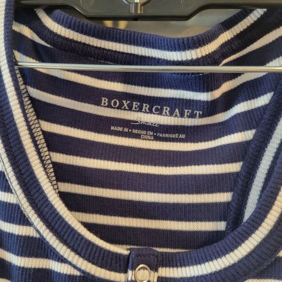 Boxercraft Blue White Stripes Tank Midi Dress Size Small - Picture 3 of 9